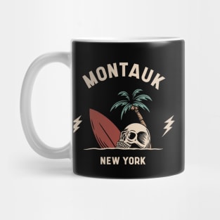 Vintage Surfing Montauk, New York Retro Surfer Mug